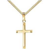 JEVELION Kreuzkette Kreuzanhänger 585 Gold - Made in Germany (Goldkreuz, für Damen und Herren), Mit Kette vergoldet- Länge wählbar 36 - 70 cm oder ohne Kette. von JEVELION