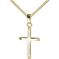 JEVELION Kreuzkette Kreuzanhänger 750 Goldkreuz - Made in Germany (Goldanhänger, für Damen und Herren), Mit Kette vergoldet- Länge wählbar 36 - 70 cm oder ohne Kette. von JEVELION