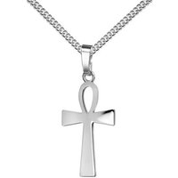 JEVELION Kreuzkette ägyptisches Kreuz 925 Silberkreuz - Made in Germany (Silberanhänger, für Damen und Herren), Mit Silberkette 925 - Länge wählbar 36 - 70 cm oder ohne Kette. von JEVELION