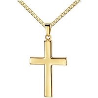 JEVELION Kreuzkette großer Kreuzanhänger 333 Gold - Made in Germany (Goldkreuz, für Damen und Herren), Mit Kette vergoldet- Länge wählbar 36 - 70 cm oder ohne Kette. von JEVELION