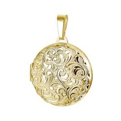 JEVELION Medaillon 333 Gold runder Amulett Anhänger für 2 Bilder zum Öffnen mit Schmuck-Etui + Halskette von JEVELION