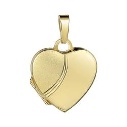JEVELION Medaillon Herz klein 333 Gold 8 Karat Herz-Amulett für 2 Bilder zum Öffnen + Halskette von JEVELION