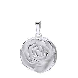 JEVELION Medaillon Rose 925 Silber runder Amulett Anhänger für 1 Bild zum Öffnen für Damen mit Schmuck-Etui von JEVELION