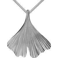 JEVELION Silberkette Ginkgo Anhänger Silber - Made in Germany (Silberanhänger, für Damen), Mit Silberkette 925 - Länge wählbar 36 - 70 cm. von JEVELION