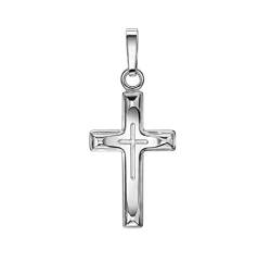 JEVELION Taufkreuz Silber in Kreuz-Anhänger Silberkreuz Jesus Christus für Damen 925 Silber von JEVELION