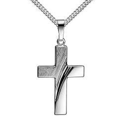 Kreuzkette Silber-kreuz für Damen, Herren und Kinder als Design Kettenanhänger 925 Sterlingsilber Mit Halskette 55 cm von JEVELION