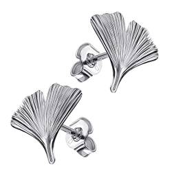 Ohrstecker Silber Ohrringe 925 Sterling-Silber Ginkgo Ohrschmuck Silber für Damen von JEVELION