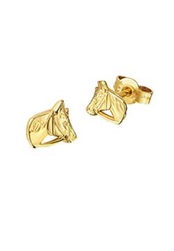 Ohrstecker mit Pferd vergoldet 925 Sterling-Silber Ohrschmuck Ohrringe Silber-vergoldet für Damen und Kinder von JEVELION