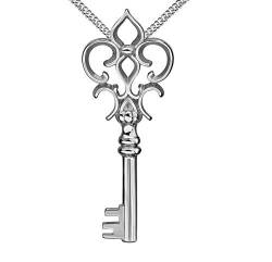 Schlüssel mit Kette Silber zum Herzen Anhänger für Damen Kettenanhänger Mit Kette 70 cm von JEVELION