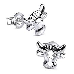 Silber Ohrringe Ohrstecker Kuh aus 925 Sterlingsilber für Damen von JEVELION