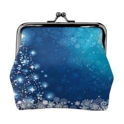 Blau Weihnachten Schneeflocke Druck Multifunktionale Geldbörse Mode Münze Geldbörse Karte Tasche Unisex, Schwarz , Einheitsgröße von JEWOSS