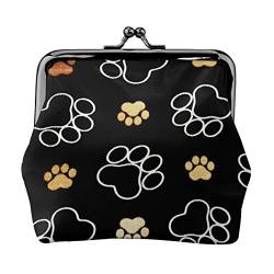 Dog Paw Prints Print Multifunktionale Münzbörse Mode Münze Geldbörse Karte Tasche Unisex, Schwarz , Einheitsgröße von JEWOSS