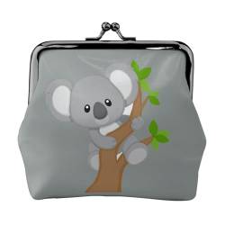 Hugging Tree Koala Print Multifunktionale Münzbörse Mode Münze Geldbörse Karte Tasche Unisex, Schwarz , Einheitsgröße von JEWOSS