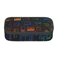 JEWOSS Game Video Gaming Pattern Print Pencil Case Stationery Storage Bag for Middle High School College Office Students Girls Boys Teenagers Adults, Schwarz , Einheitsgröße, Kindergepäck von JEWOSS