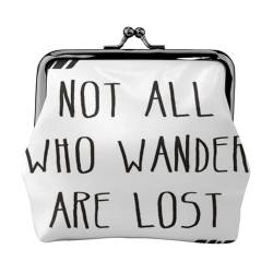 Not All Who Wander are Lost Print Multifunktionale Münzbörse Mode Münzbörse Kartentasche Unisex, Schwarz , Einheitsgröße von JEWOSS