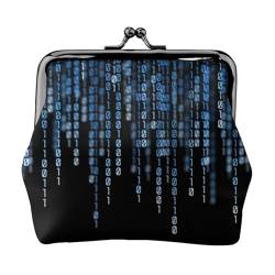 The Blue Binary Print Multifunktionale Münzbörse Mode Münze Geldbörse Karte Tasche Unisex, Schwarz , Einheitsgröße von JEWOSS