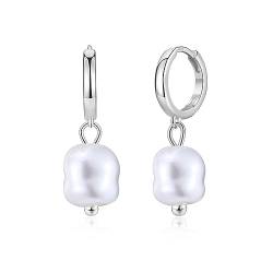 Perlenohrringe Creolen Silber 925 Ohrringe Perlen Ohrhänger für Damen Frauen Mädchen Herren von JEWTOP