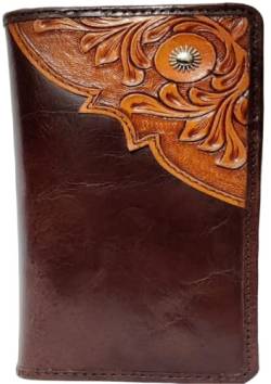 JF Reitsport Unisex Geldbörse/Clutch aus echtem Leder im Western-Cowboy-Stil, Braun von JF-Reitsport