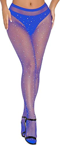 JFAN Damen Glitzernde Netzstrümpfe Diamant Hoher Taille Strümpfe Ausschnitt Glamour Socken 8PC von JFAN