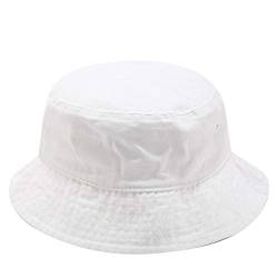 JFAN Fischerhut Unisex Eimer Hut Sommer Einfachheit Hut UV Schutz Doppelte Retro Abnutzung Sonnenhut Faltbar Segeltuch Hat 56-58CM Weiß von JFAN