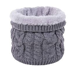 JFAN Halswärmer Nackenwärmer Fleece Innenfutter Schlauchschal Halstuch Loop Schal Multifunktionstuch Strickschal Feinstrick Winter Outdoor Motorrad Fahrrad für Damen und Herren Grün von JFAN