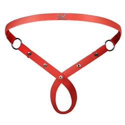 JFAN Männer Tanga Herren-O-Ring-Hohlslips Einstellbar String Tanga Unterwäsche Rot von JFAN