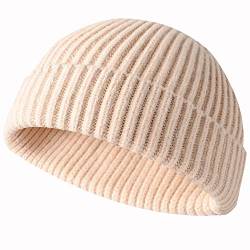 JFAN Unisex Retro Trawler Winter Beanie Hat Baseballkappe Streetstyle Trawler Beanie Watch Hut Rollup Edge Schädeldecke,Rosa von JFAN