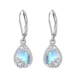 Mondstein Ohrringe 925 Sterling Silber Blume Ohrringe Schmetterlings ohrringe Filigrane Tropfen Ohrringe Mondstein Schmuck Geschenke Valentinstag für Frauen Mädchen Damen von JFASHOP