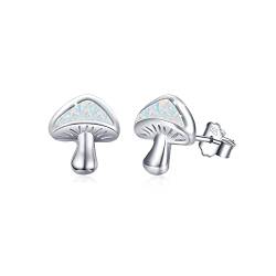 Pilz Ohrringe Mädchen 925 Sterling Silber Opal Ohrringe Pilz Kleine Ohrstecker Opal Pilz Schmuck Muttertags schulabschluss geschenk für Damen Frauen Tochter Frau Kinder von JFASHOP