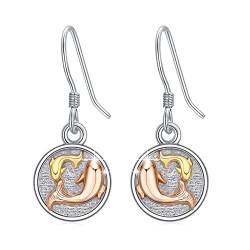 Whale -Hebel Ohrringe 925 Sterling Silber Mutter Kinder Ozean Tierwal Dangle Ohrring für beste Freunde Mutter Tochter Schmuck Geschenke für Frauen Mädchen von JFASHOP