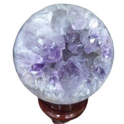 JFLDVUMJUM 1 Stück natürlicher Kristall-Füllhorn-Kugelstein, Achat, Geode, Höhlenkugel, 50–80 mm, schöner Kristall ZAOQINIYIN (Color : 1pc 80mm_1pc) von JFLDVUMJUM