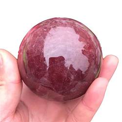 JFLDVUMJUM 1 Stück schöne rote Kristallkugel, natürliche Erdbeerquarz-Kugel, 50–80 mm, for Ornamente, schöner Kristall ZAOQINIYIN (Color : 1pc 65mm) von JFLDVUMJUM
