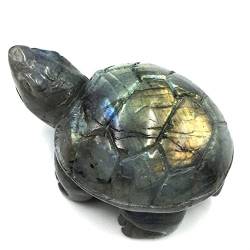 JFLDVUMJUM Natürlicher Quarz-Labradorit-Edelstein, Kristallstein, Schildkröte, 5,1 cm, 1 Stück, wunderschöner Kristall ZAOQINIYIN von JFLDVUMJUM