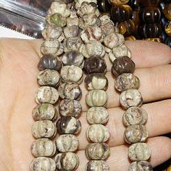 Natürliche Halbedelsteine, lose Perlen, 14 x 10 mm, Kürbisperlen, handgefertigt, DIY-Armband, Halskette, Schmuckzubehör – (Farbe: 5; Artikeldurchmesser: 12 x 8 mm) ZAOQINIYIN ( Color : 4_12x8mm ) von JFLDVUMJUM