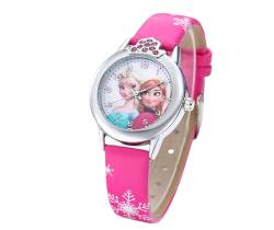 JGS Mädchen-Armbanduhr Frozen Die Eiskönigin ELSA und Anna Frozen – Armbanduhr Rosa Fuchsia mit ELSA und Anna Die Eiskönigin von JGS