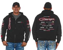 JH DESIGN GROUP Dodge Charger Herren Hoodies - Pullover & Zip Up Sweatshirts in 3 Stilen, Clg6-black, Large von JH DESIGN GROUP