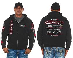 JH DESIGN GROUP Dodge Charger Herren Hoodies - Pullover & Zip Up Sweatshirts in 3 Stilen, Clg6-black, Small von JH DESIGN GROUP