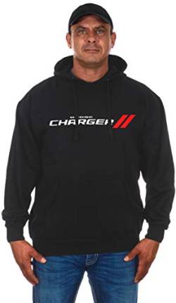 JH DESIGN GROUP Dodge Charger Herren Hoodies - Pullover & Zip Up Sweatshirts in 3 Stilen, Gen3-schwarz, Small von JH DESIGN GROUP