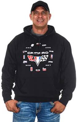 JH DESIGN GROUP Herren Chevy Camaro Hoodies Zip Up und Pullover Sweatshirts 4 Stile, Clg6-black, Large von JH DESIGN GROUP