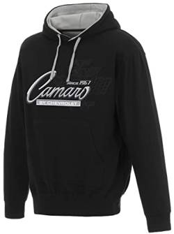 JH DESIGN GROUP Herren Chevy Camaro Pullover Hoodie Logo Sweatshirt, Schwarz - Grau, XXX-Large von JH DESIGN GROUP