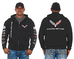 JH DESIGN GROUP Herren Chevy Corvette Hoodies Pullover & Zip Up Sweatshirts in 6 Stilen, Clg2-black, Large von JH DESIGN GROUP