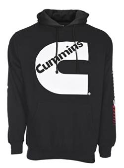 JH DESIGN GROUP Herren Cummins Logo Pullover zweifarbig Hoodie Sweatshirt, Schwarz, Medium von JH DESIGN GROUP