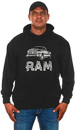 JH DESIGN GROUP Herren Dodge RAM Truck Logo Pullover Hoodies, Schwarz-trk1, X-Large von JH DESIGN GROUP