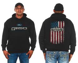 JH DESIGN GROUP Herren Ford F150 Truck Pullover Hoodie Amerikanische Flagge 2-seitiges Sweatshirt, Schwarz, XX-Large von JH DESIGN GROUP