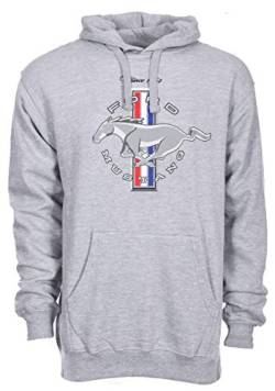 JH DESIGN GROUP Herren Kapuzenpullover Ford Mustang Classic Tri-Bar Pony Emblem Heather Grey Hoodie - grau - Mittel von JH DESIGN GROUP