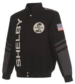 JH DESIGN GROUP Herren Shelby Cobra Jacke mit besticktem klassischem Twillmantel, Bsc1 schwarz, 3X von JH DESIGN GROUP