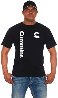 JH DESIGN GROUP Herren-T-Shirt mit Cummins-Logos, Rundhalsausschnitt, in 2 Farben, Schwarz, XX-Large von JH DESIGN GROUP