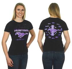 JH DESIGN GROUP JH Design Damen Ford Mustang T-Shirt in 3 Stilen Kurzarm Rundhals Shirts, Clg4-schwarz/lila, XX-Large von JH DESIGN GROUP