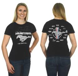 JH Design Damen Ford Mustang T-Shirt in 3 Stilen Kurzarm Rundhals Shirts, CLG4-schwarz, Mittel von JH DESIGN GROUP