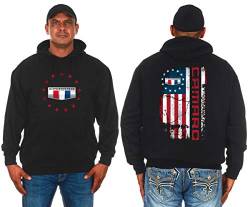 JH Design Group Herren Chevy Camaro Hoodie USA Flagge 2 Seiten Pullover Sweatshirt, Schwarz, XXX-Large von JH DESIGN GROUP